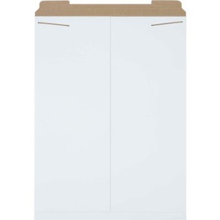 THE PACKAGING WHOLESALERS Stayflats® Tab Lock Mailers, 20"W x 27"L, White, 50/Pack ENVRM12SFW